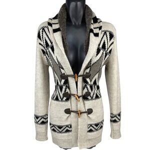 LA FÉE MARABOUTÉE Mohair Wool Blend Shawl Collar Toggle Cardigan‎ Sweater Size 1